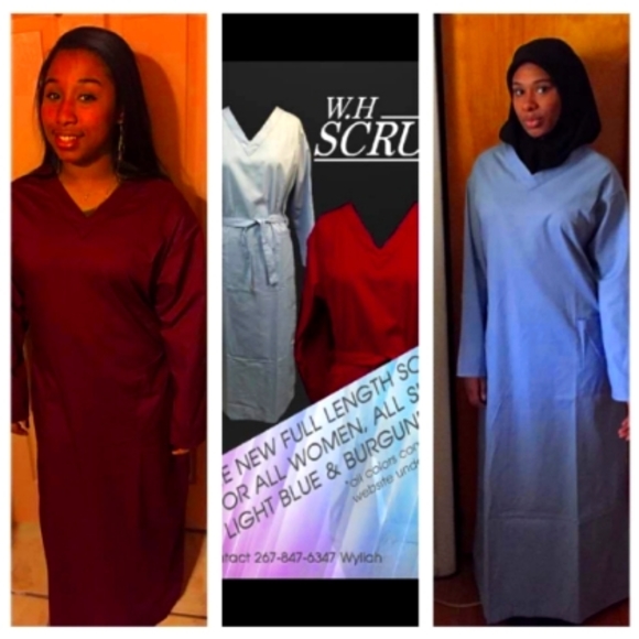 Long Scrub Burgundy - Picture 1 of 2